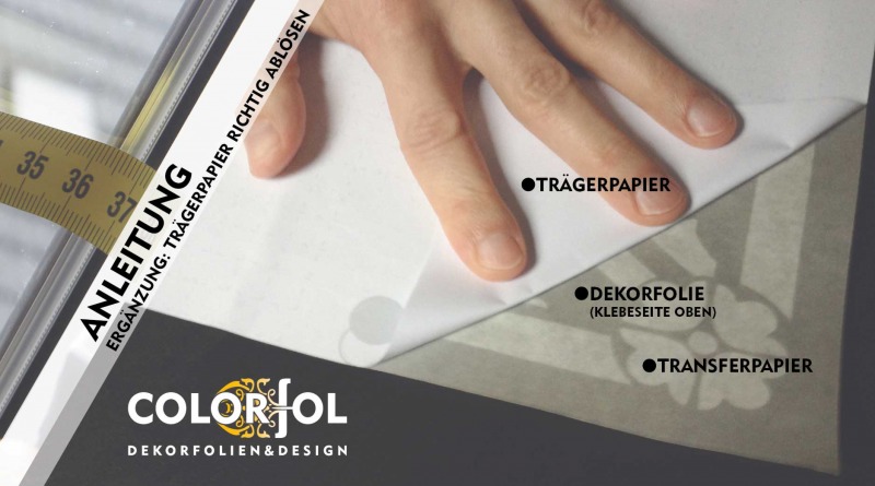 Anleitung Glasdekorfolie: Zur besseren Handhabung bei der Montage der Dekorfolien mit Transferpapiergibt es eine weitere Anleitung.
