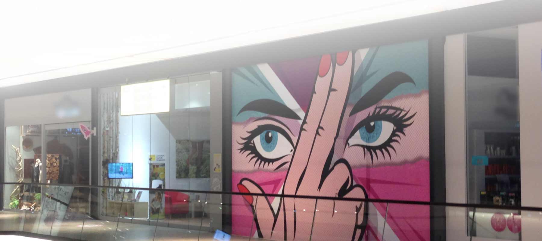 Schaufenstergrafik auf Messe und Events