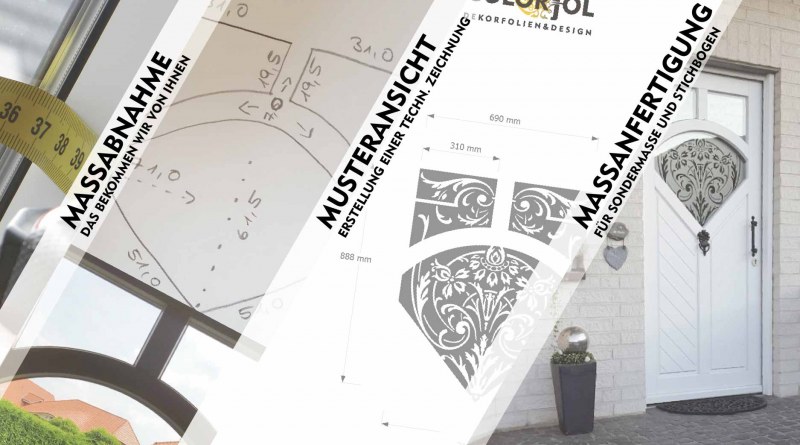 Fensterfolie Maßanfertigung Stichbogen Maßabnahme. Erfahren Sie wie Sonderanfertigungen bei uns in Auftrag geben werden.
