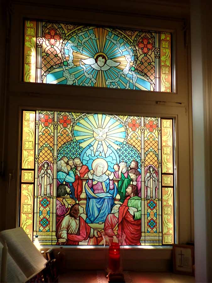 Buntglasfenster Kirchenfenster, selbstklebende Sichtschutzfolie