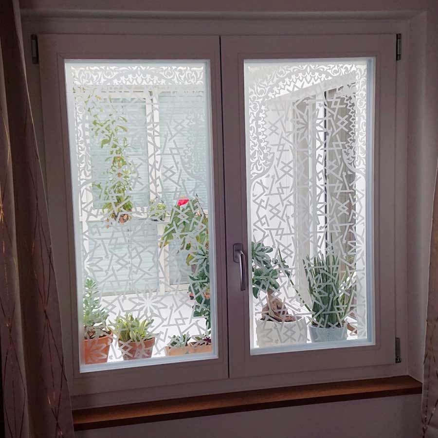 Fensterfolie Naturmotiv, dekorativer Sichtschutz Fenster, Blätter Folie  Fenster Glas, Blickschutz Glas Folie, Fensterdeko Folie Zweige Bad -   Schweiz