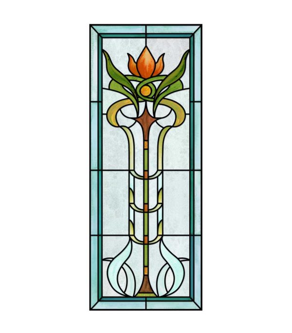 Buntglas Jugendstil Fensterfolie im floralen artdeco - herbstlich