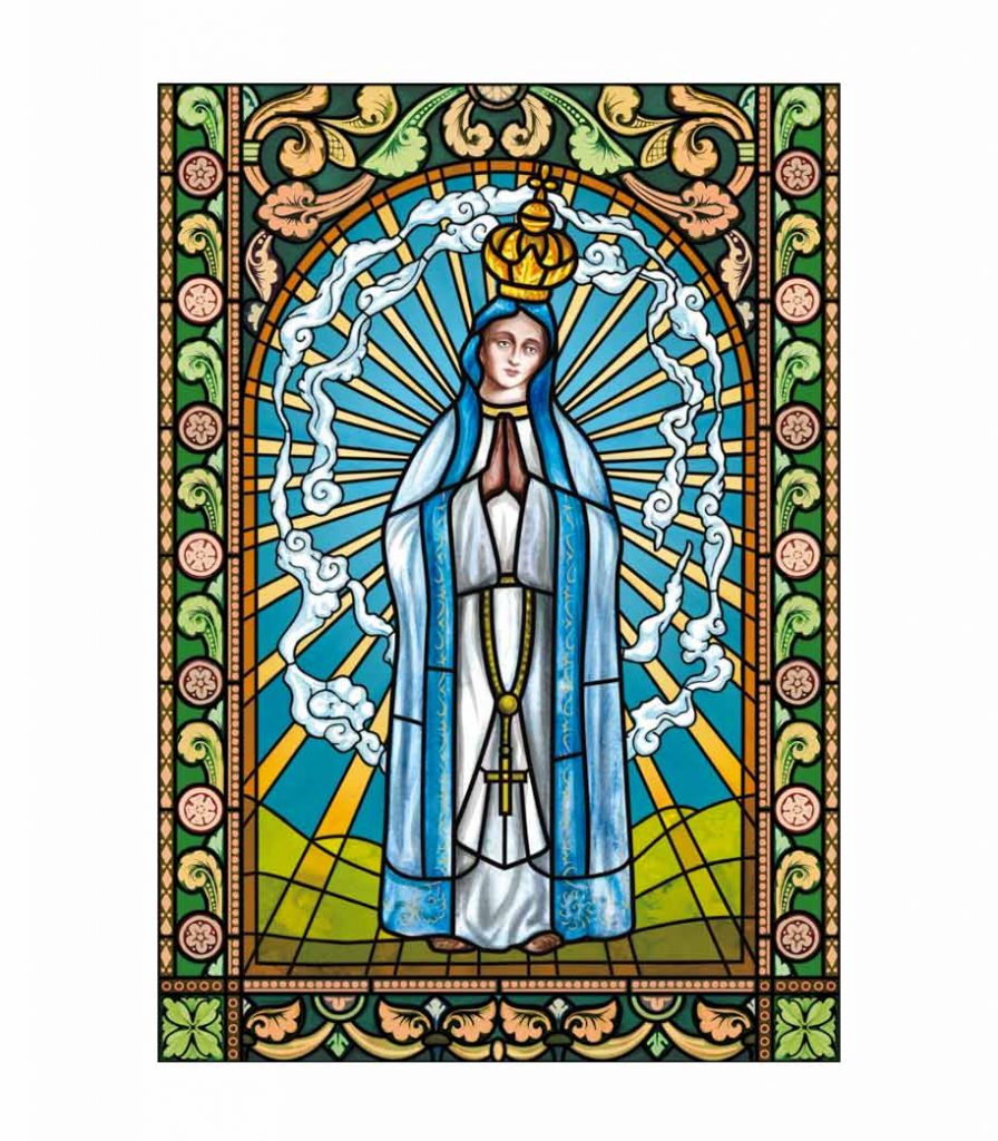 Kirchenfensterfolie, Buntglasfenster selbstklebende Sichtschutzfolie