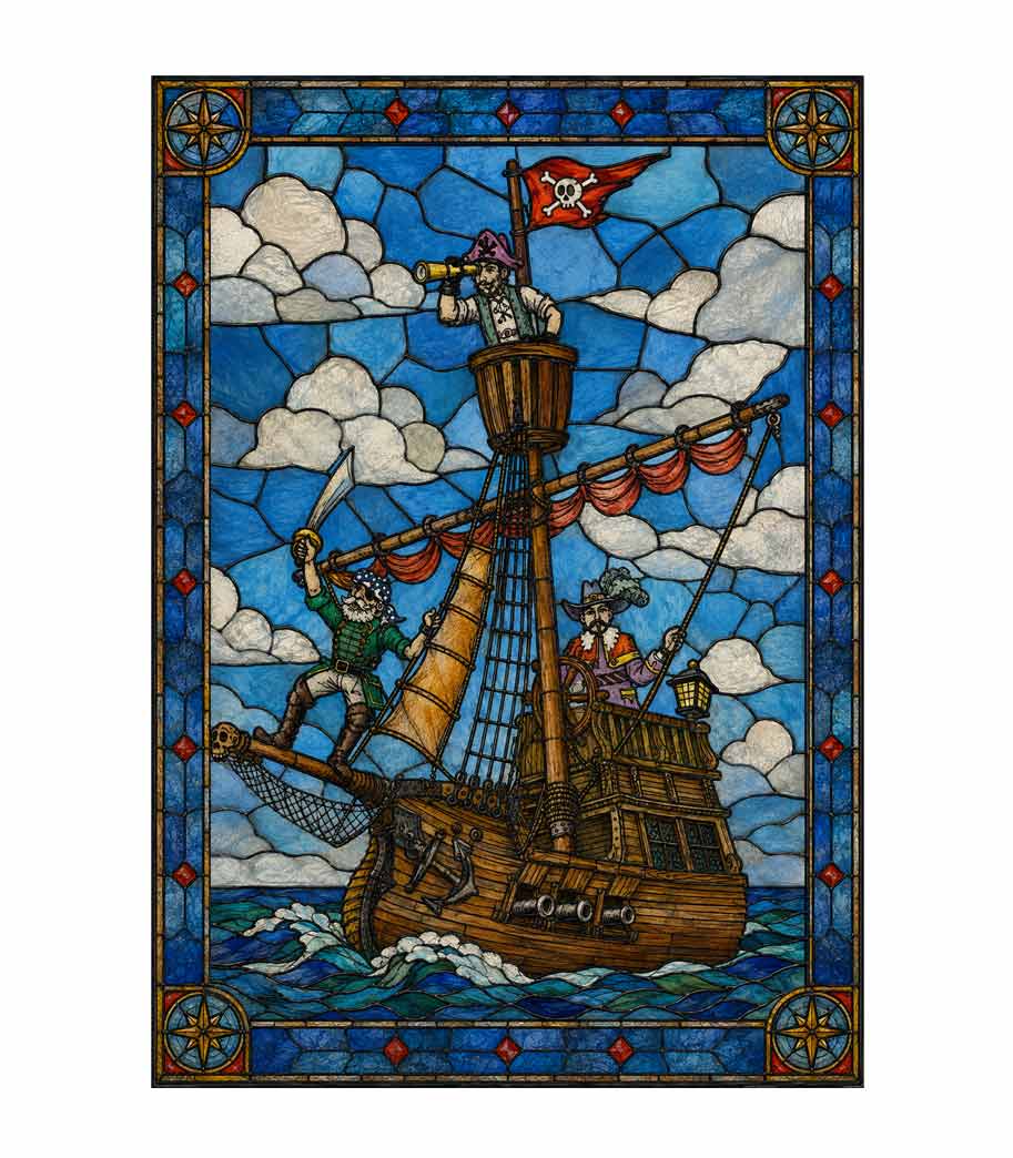 Buntglasdekor "pirati"– ab 20,00 €